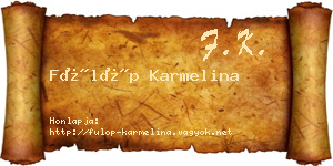 Fülöp Karmelina névjegykártya